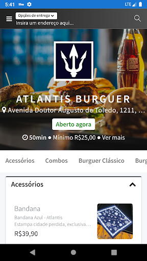 Android application Atlantis Burguer screenshort