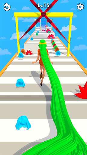 LongHair Girl Runner Hair 3D Screen 2