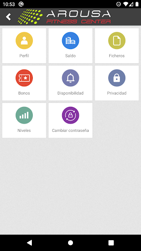 Android application Arousa Sport Center screenshort