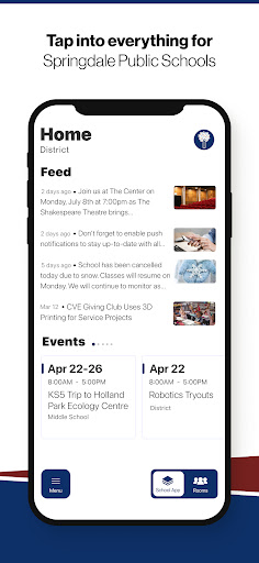 Android application Springdale Public Schools, AR screenshort
