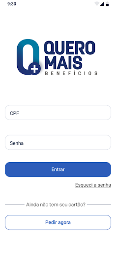 Android application Quero Mais Benefícios screenshort