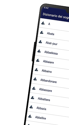Android application Dizionario dei sogni screenshort