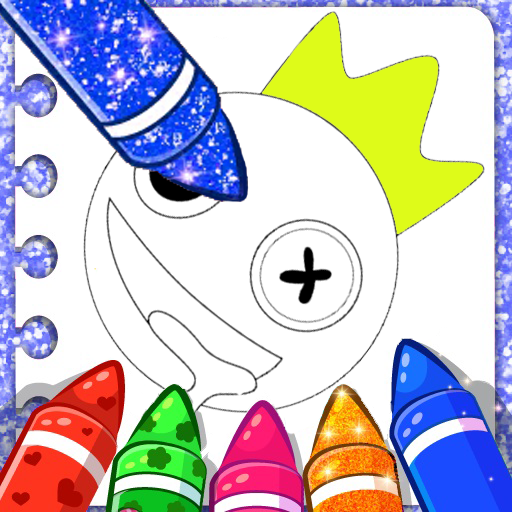 Blue Rainbow Friends Coloring