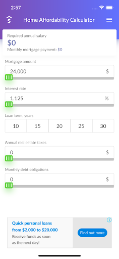 Home Mortgage Affordability Screen 3