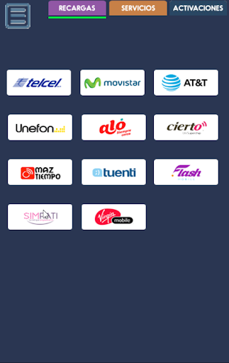 Android application Recárgame screenshort