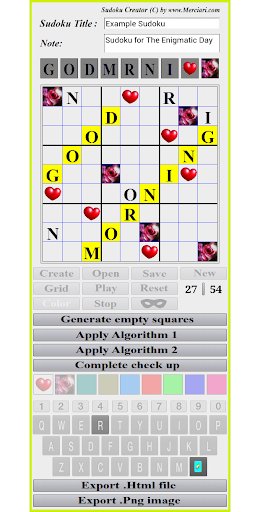Sudoku Creator Screen 3
