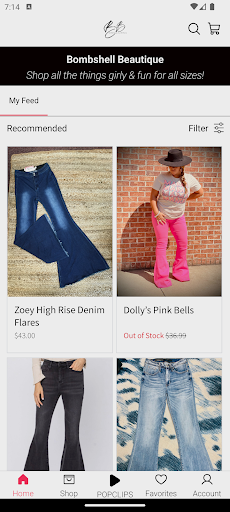 Android application Bombshell Beautique screenshort