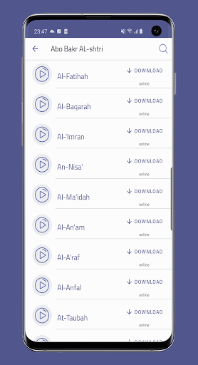 Holy Quran Android App Screen 3