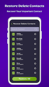 Restore deleted contacts Unknown