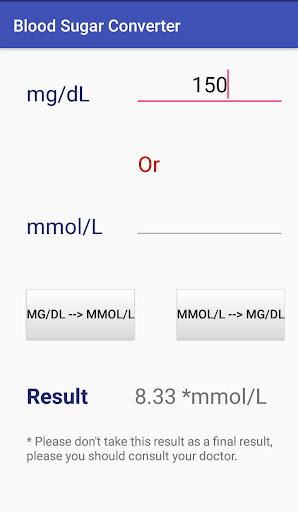 Blood Sugar Calc Screen 3