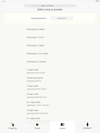 Screenshot of Aerophone Lesson