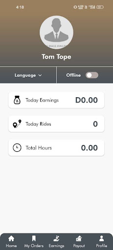 Android application Yeekal Rider screenshort