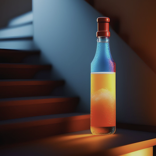 bottle on stairs : challenge