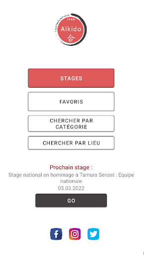 Android application Aikido Stages Hauts de France screenshort