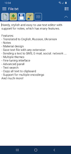 Android application VLk Text Editor screenshort