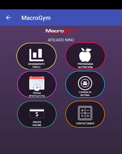 App para gestión de gimnasios. Screen 3
