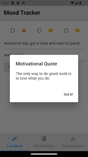 MoodMinder Screen 2