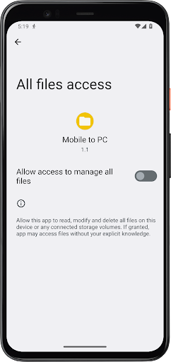 Mobile to PC File Transfer Screen 3