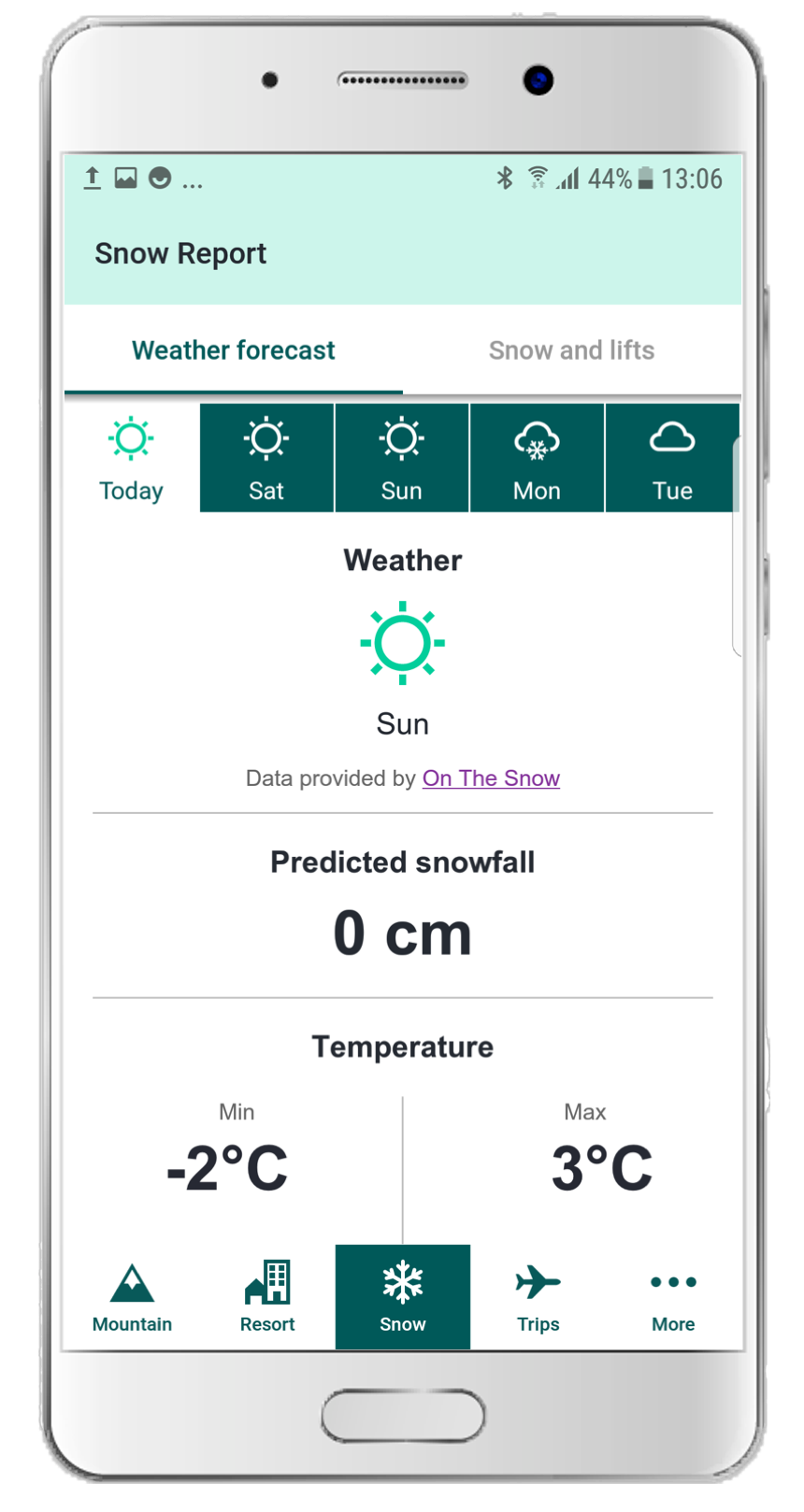 Android application Crystal Ski Explorer screenshort