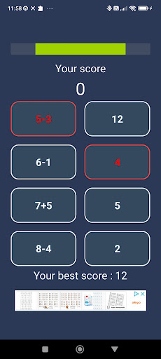 Android application Math Pair screenshort