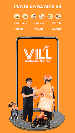 Android application VILL: Đồ ăn, Giao hàng, Gọi xe screenshort