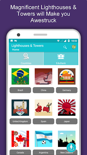 Android application Lighthouses & Towers Travel & screenshort