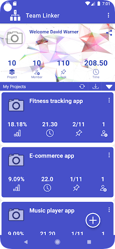 Android application Team Linker screenshort
