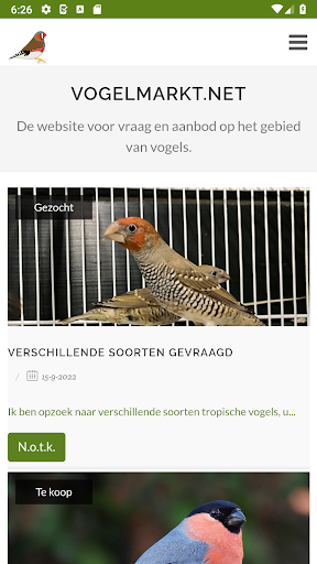 Android application VogelMarkt.net screenshort