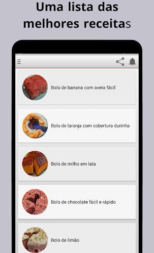 Android application Receitas de Bolos Caseiros screenshort