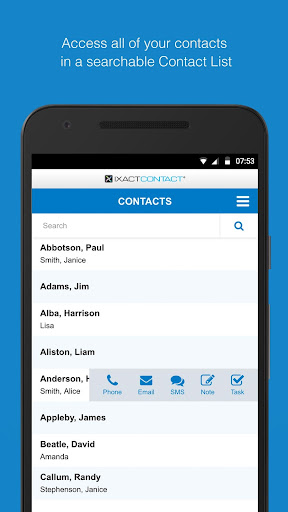 Android application Morris Marketing-IXACT Contact screenshort