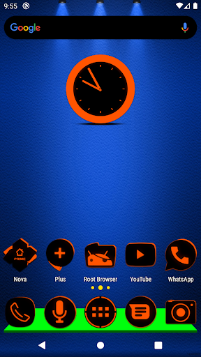 Android application Flat Black and Orange IconPack screenshort