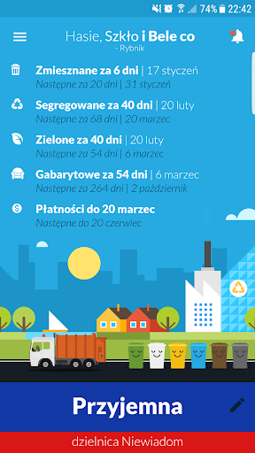 Android application Hasie, Szkło i Bele co. Rybnik screenshort
