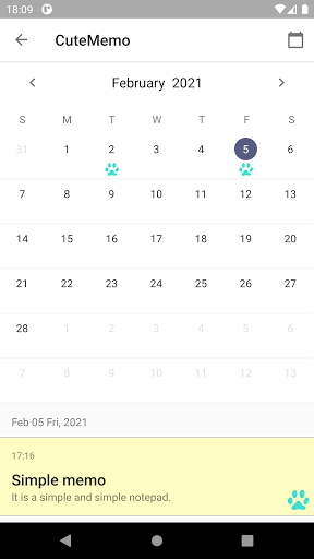 Cute Notepad - Calendar Screen 3
