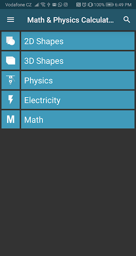 Android application Math Physics Calculator lite screenshort