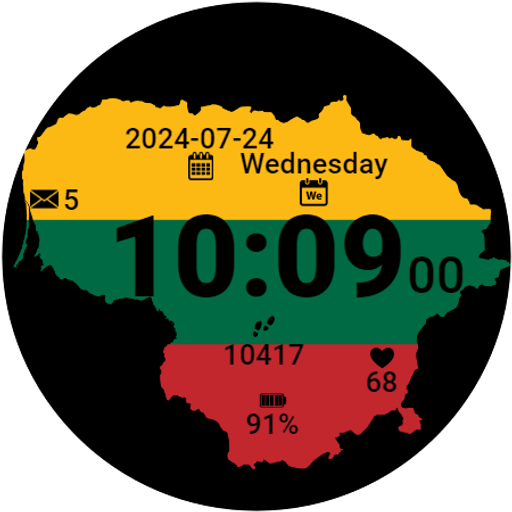 Lithuania Map Watch Face Download on Windows