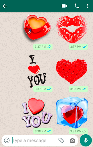 Android application Romantic Stickers for WhatsApp screenshort