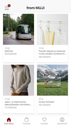Android application MUJI passport Finland screenshort
