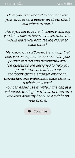 Android application Marriage: Quest2Connect screenshort
