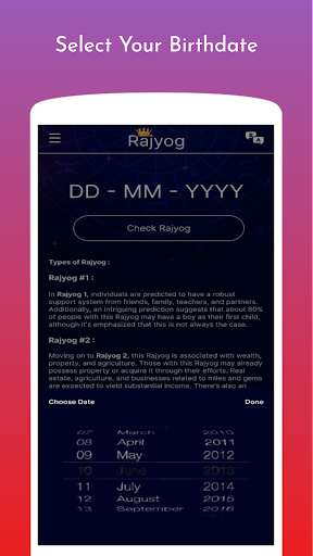 Screenshot of Numerology - Find Rajyog - DOB