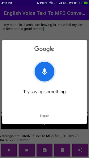 Android application Text to Speech MP3 - ttsmp3 screenshort