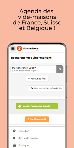 Android application Vide-maisons screenshort