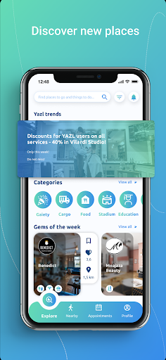 Android application Yazl: Book Places Online screenshort