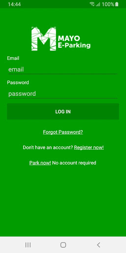 Android application Mayo E-Parking screenshort