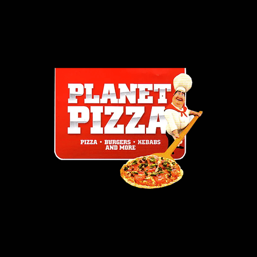 Planet pizza logo