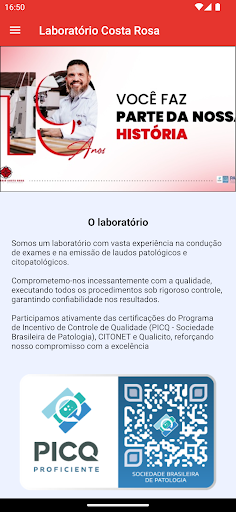 Android application Laboratório Costa Rosa-Naviraí screenshort