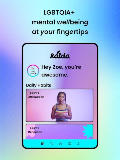 Screenshot of Kalda LGBTQIA+ Mental Health