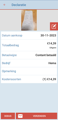 Straight Kasboek APP Screen 3