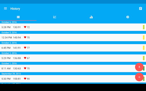 Blood Pressure Diary Screenshot