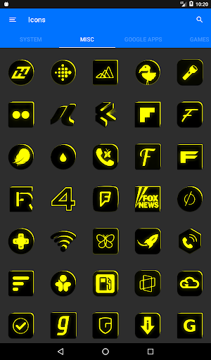 Flat Black and Yellow IconPack