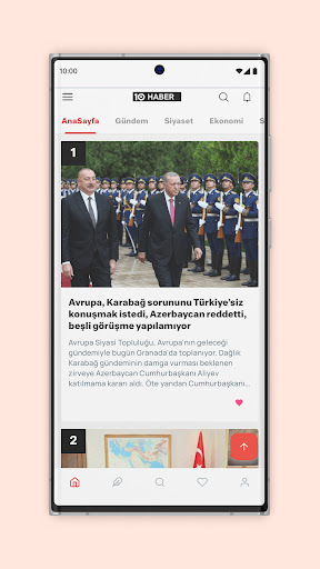 Android application 10Haber screenshort